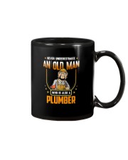 WTC - Never Underestimate An Old Man Plumber Mug tile