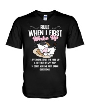 FMV - Rules When I First Wake Up V-Neck T-Shirt tile
