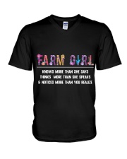 FMV - Farm Girl Knows More V-Neck T-Shirt tile