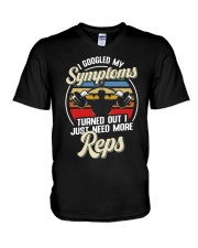 GYM - I Googled My Symptoms - Reps V-Neck T-Shirt tile