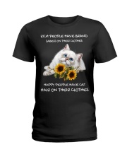CAT - Happy People Have Cat Hair On Their Clothes Ladies T-Shirt tile