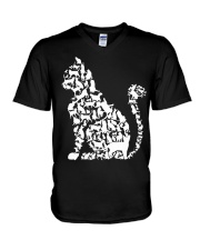 CAT - Love Cats Sihouette V-Neck T-Shirt tile
