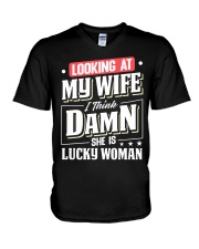 WTC - Looking At My Wife V-Neck T-Shirt tile