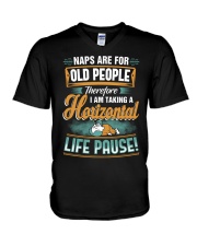 WTC - Horizontal Life Pause V-Neck T-Shirt tile
