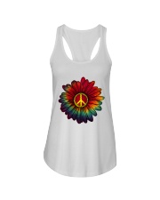 Hippie - Flower tie-dye Ladies Flowy Tank thumbnail
