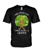 Who Needs Luck V-Neck T-Shirt tile