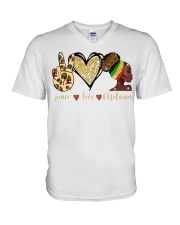 Peace Love Cure V-Neck T-Shirt tile