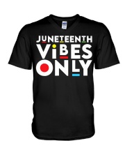 Juneteenth Vibes Only V-Neck T-Shirt tile
