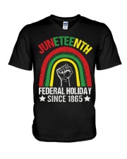 Juneteenth Federal Holiday V-Neck T-Shirt tile