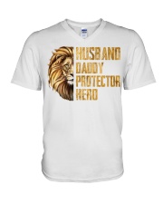 Husband And Daddy Protector Hero V-Neck T-Shirt tile
