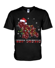 Merry Christmas - Schnauzer Lovers V-Neck T-Shirt tile