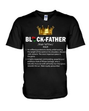 Black Father V-Neck T-Shirt tile