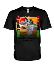 Black History V-Neck T-Shirt tile