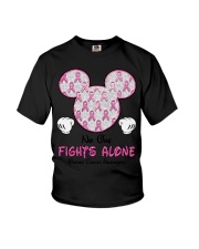 Breast Cancer Awareness No One Fight Alone Youth T-Shirt tile