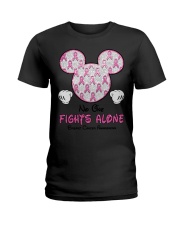 Breast Cancer Awareness No One Fight Alone Ladies T-Shirt tile