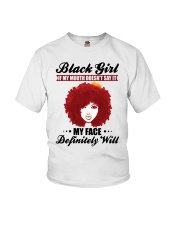 Black Girl If My Mouth Doesn't Say It My Face Youth T-Shirt tile