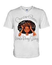 Cancer Queen V-Neck T-Shirt tile