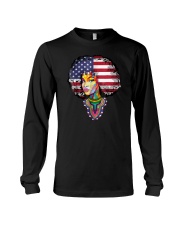Black Woman - American Flag Long Sleeve Tee tile