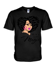 Black girl Magic V-Neck T-Shirt tile