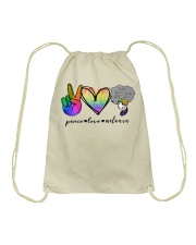 Peace Love Melanin Drawstring Bag tile