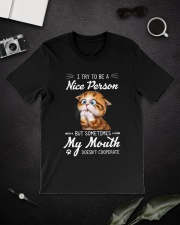 I Try To Be Nice Person But Sometime My Mouth Cat Classic T-Shirt lifestyle-mens-crewneck-front-16