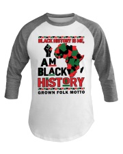 Black History Is Me Baseball Tee tile