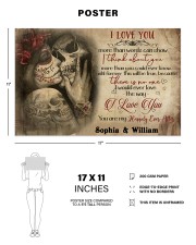 I Love You More Than Words Can Show Skull Couple Personalize 17x11 Poster aos-poster-landscape-17x11-lifestyle-37