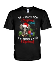 Elephant V-Neck T-Shirt tile
