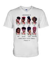 Whatever Is Think About Such Things V-Neck T-Shirt tile