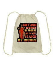Don't Judge Women By Pounds Drawstring Bag tile