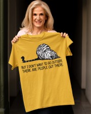 Cat - But I Don't Want To Go Outside Classic T-Shirt apparel-classic-tshirt-lifestyle-front-118