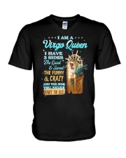 Virgo Black Woman V-Neck T-Shirt tile