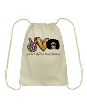 Peace Love Melanin Drawstring Bag tile