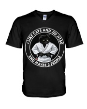 I Like Cat And Jiu Jitsu V-Neck T-Shirt tile