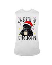 Is This Jolly Enough Black Cat Christmas Pajamas Sleeveless Tee tile