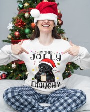 Is This Jolly Enough Black Cat Christmas Pajamas Crewneck Sweatshirt custom-crewneck-sweatshirt-lifestyle-front-133