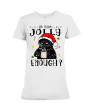 Is This Jolly Enough Black Cat Christmas Pajamas Premium Fit Ladies Tee tile