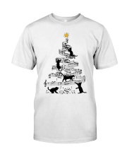 Black Cat Climbing Music Note Christmas Tree Premium Fit Mens Tee tile