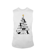 Black Cat Climbing Music Note Christmas Tree Sleeveless Tee tile