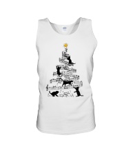 Black Cat Climbing Music Note Christmas Tree Unisex Tank tile