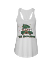Retro Tis The Season Christmas Tree Santa Claus Ladies Flowy Tank tile