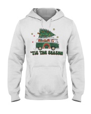 Retro Tis The Season Christmas Tree Santa Claus Hooded Sweatshirt tile