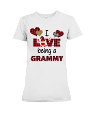 I Love Being Grammy Premium Fit Ladies Tee tile