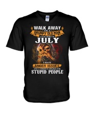 Grumpy Old Man July Littlereindeer Shirt HN93 V-Neck T-Shirt tile