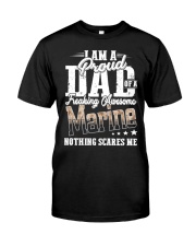Proud Dad Of A Freaking Awesome Marine Funny shirt Classic T-Shirt front