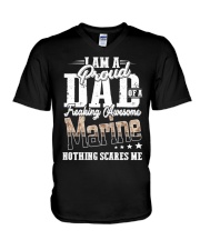Proud Dad Of A Freaking Awesome Marine Funny shirt V-Neck T-Shirt thumbnail