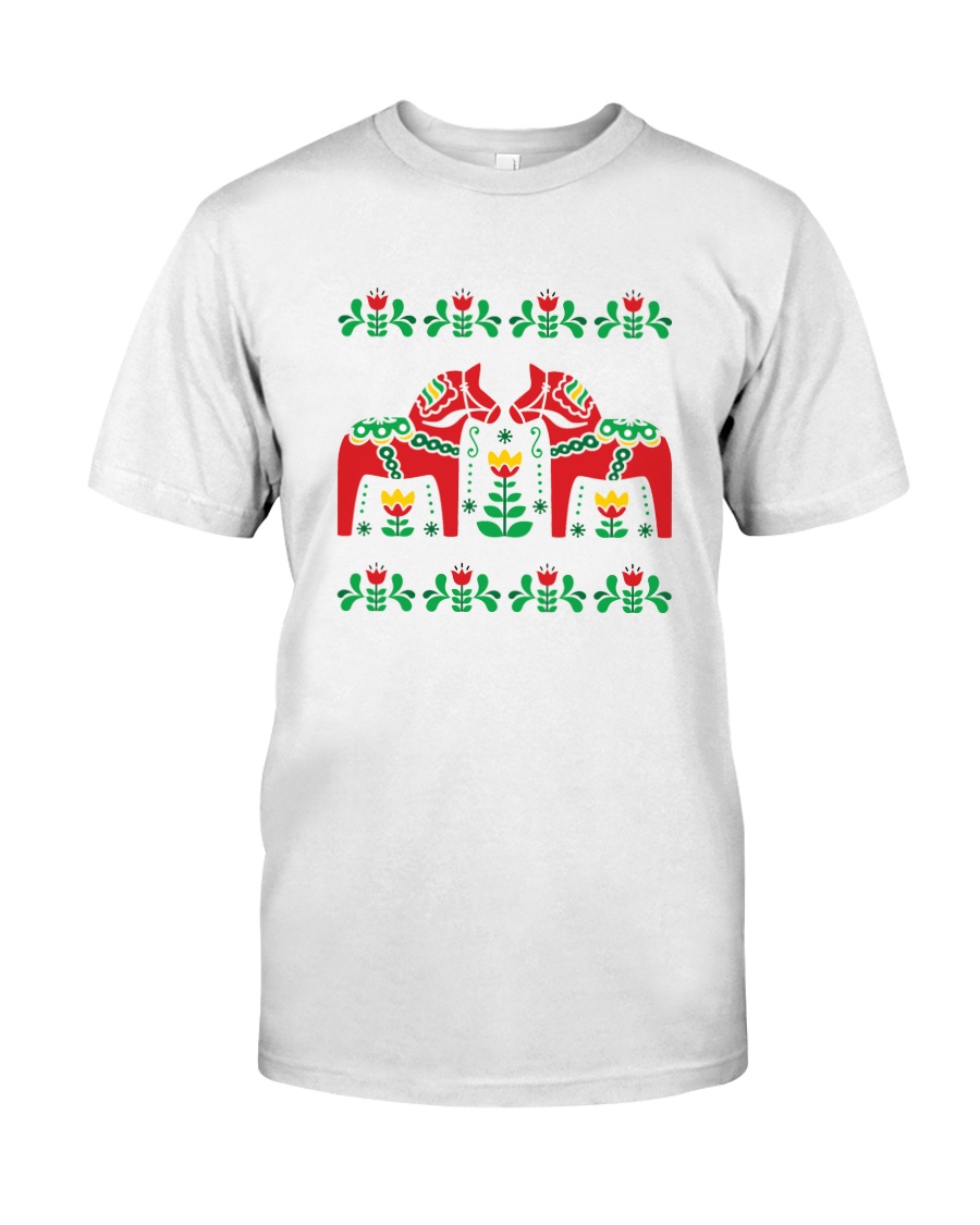 Picture of SWEDISH DALA HORSE GIFT WHITE T-SHIRT White