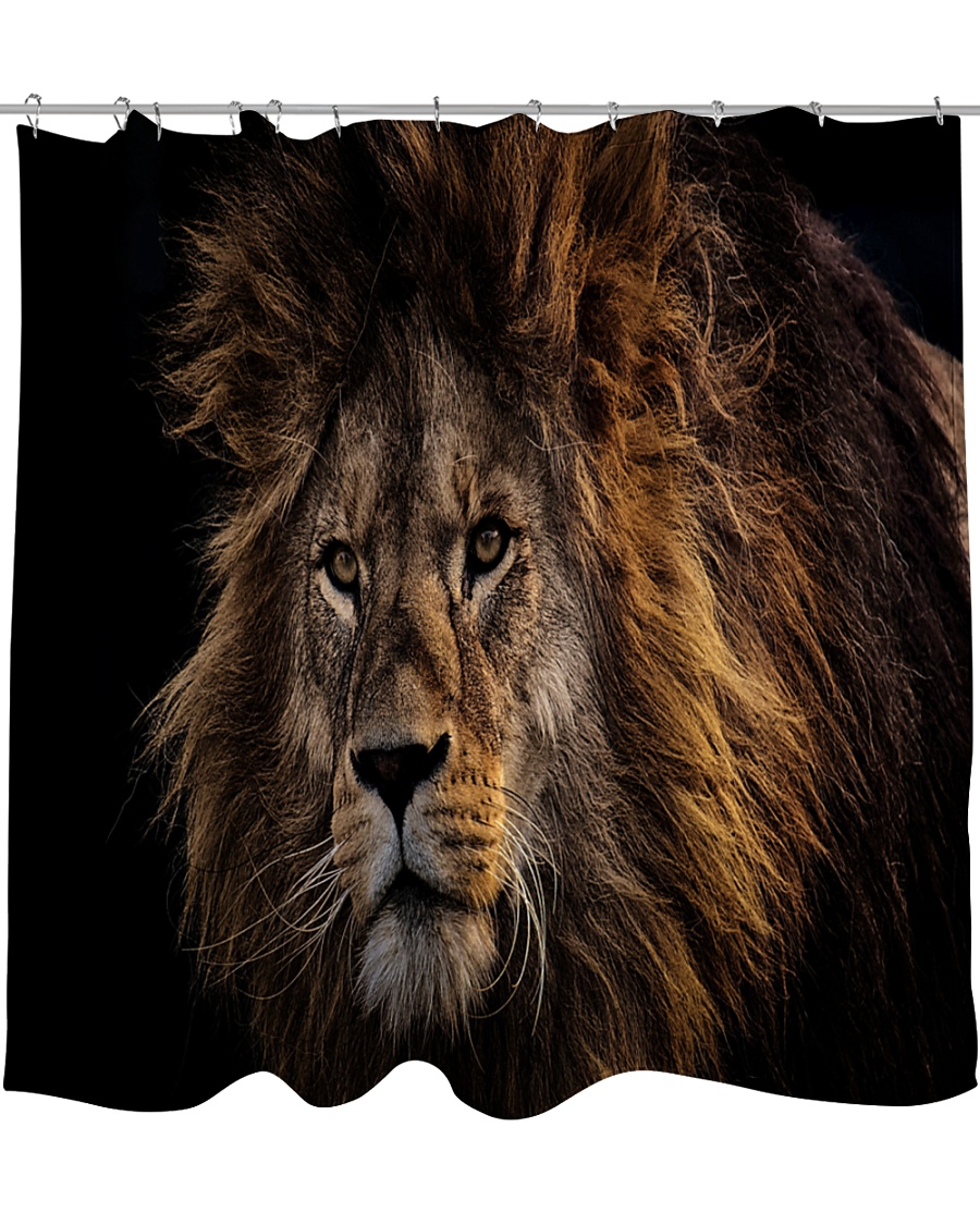 A Lion In The Dark Shower Curtain