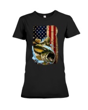 American Flag Bass Fishing Tee For Fisherman Fish Fishing Premium Fit Ladies Tee tile
