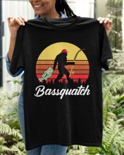 Bassquatch Funny Bigfoot Fishing Outdoor Retro T-Shirt Classic T-Shirt apparel-classic-tshirt-lifestyle-front-130